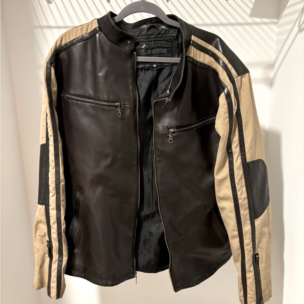 Vintage leather bomber jacket / mens oversized utility outerwear